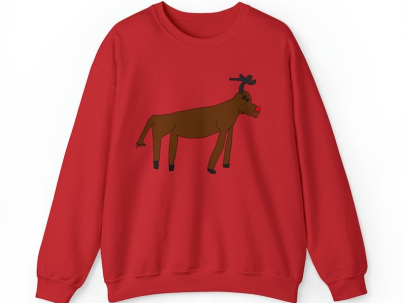 Christmas, Reindeer, Rudolph, Funny Sweatshirt2